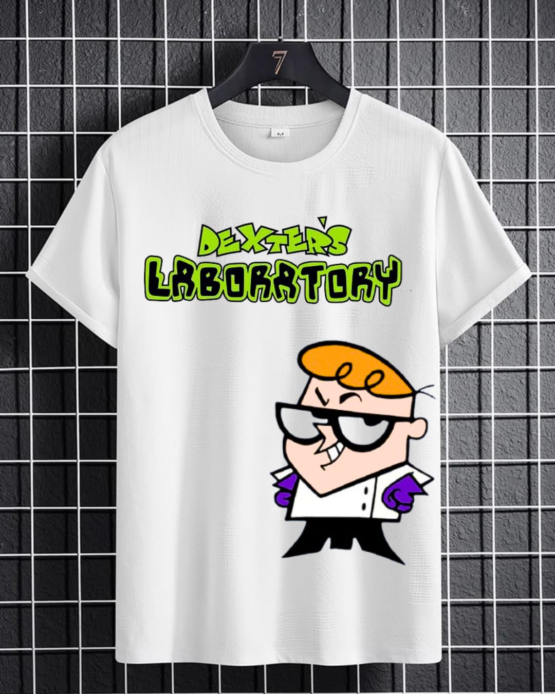 1. Cartoon t-shirt featuring the word "Laboratory" in bold letters, showcasing a playful science theme. 2. Fun cartoon t-shirt displaying the word "Laboratory," perfect for science enthusiasts and casual wear. 3. Colorful cartoon t-shirt with the text "Laboratory," ideal for expressing a love for science and experimentation.